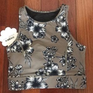 Padded crop workout top